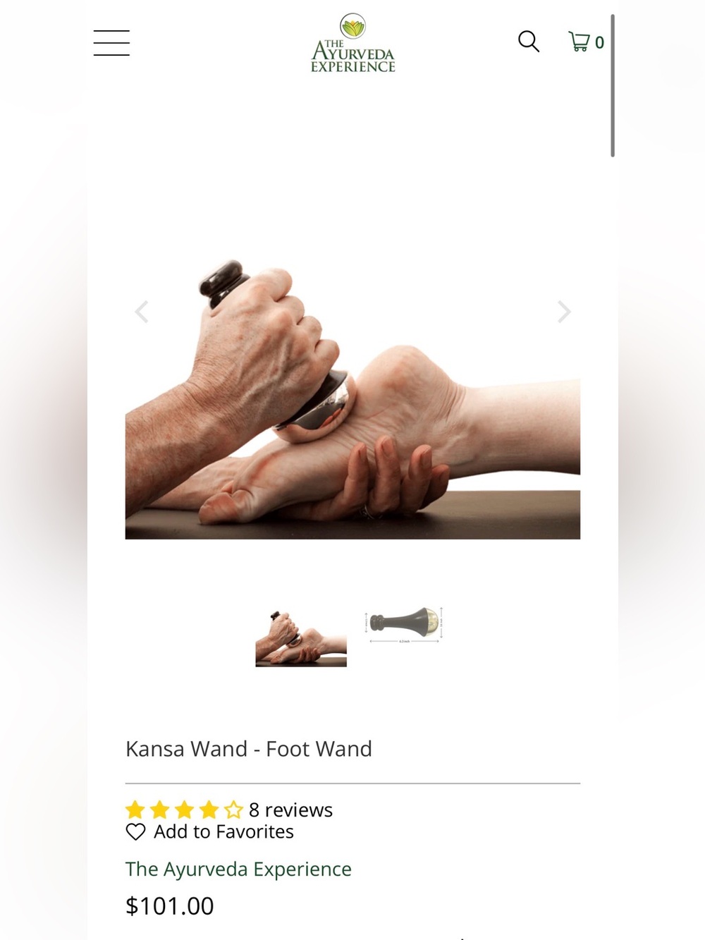 The Ayurveda Experience Kansa Foot Wand Brand New and Sealed